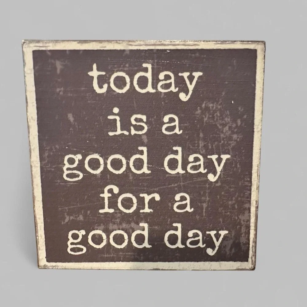 Inspirational Wall Sign 6”x6” Brown Cream